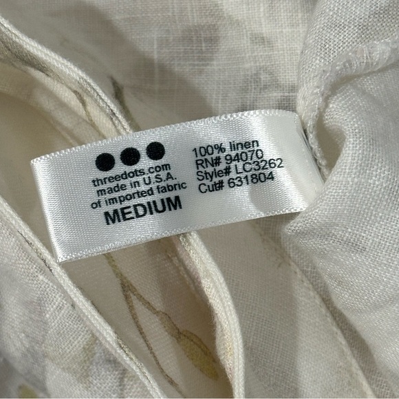 Three Dots 100% Linen Floral Wrap Skirt – Size M - Picture 8 of 10